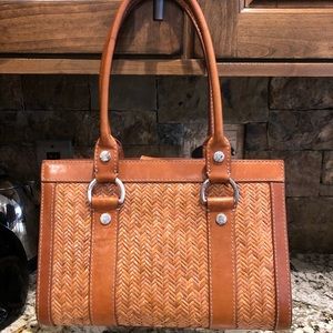 Michael Kors Leather Wicker Basketweave Purse